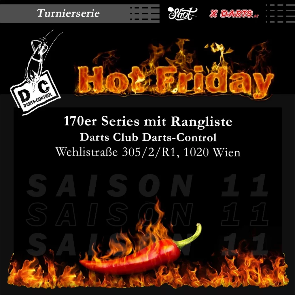Hot Friday Turnierserie 170er Turnier DC Darts-Control